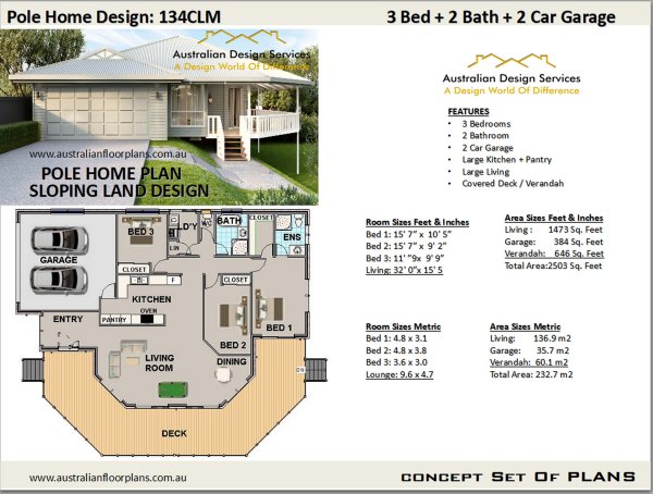 3 Pole home floor plan